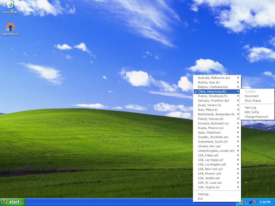 Setting up OpenVPN on Windows XP, step 12