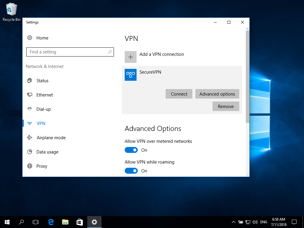 Setting up IKEv2 VPN on Windows 10, step 11