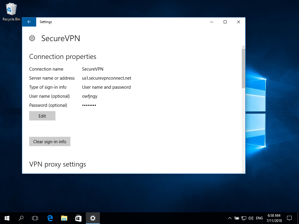 Setting up IKEv2 VPN on Windows 10, step 12