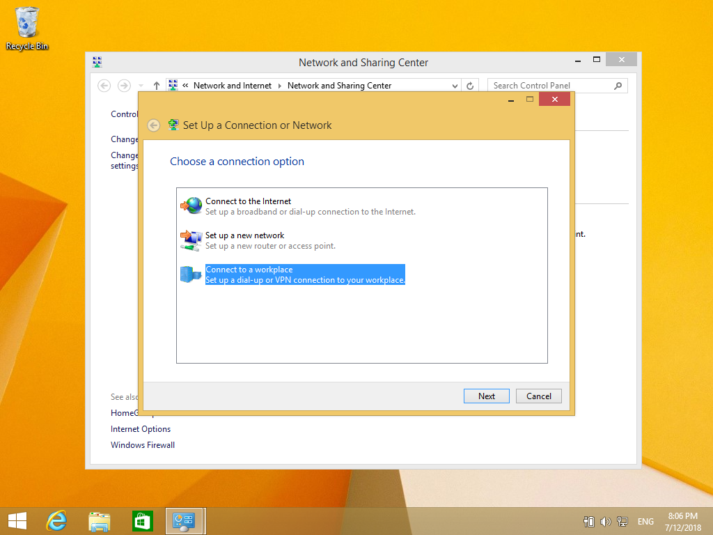 Setting up IKEv2 VPN on Windows 8, step 4