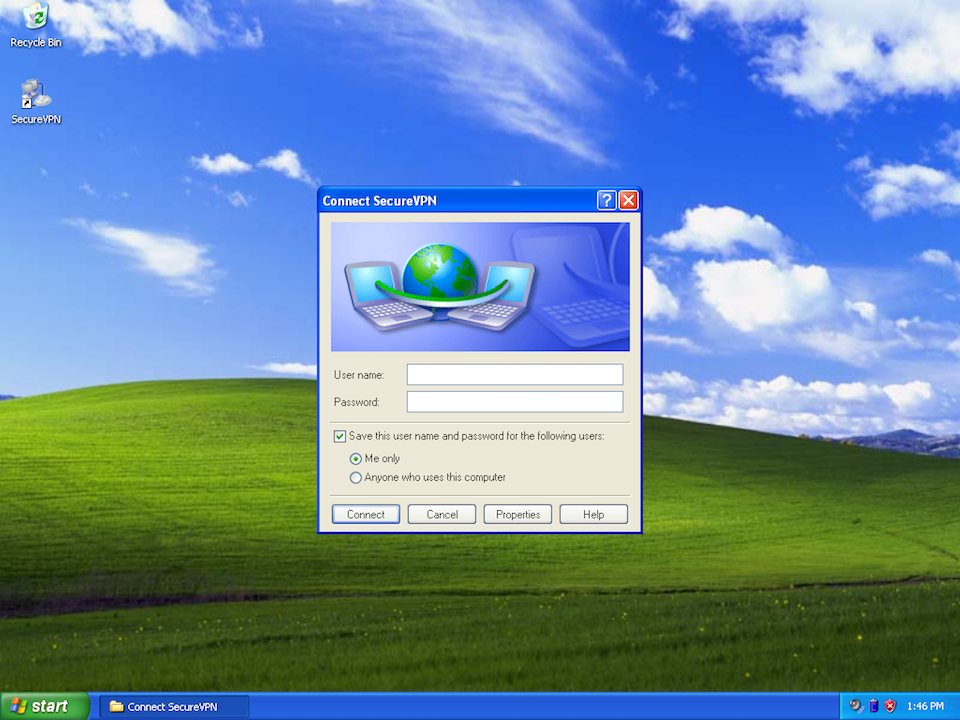 Setting up L2TP VPN on Windows XP, step 9