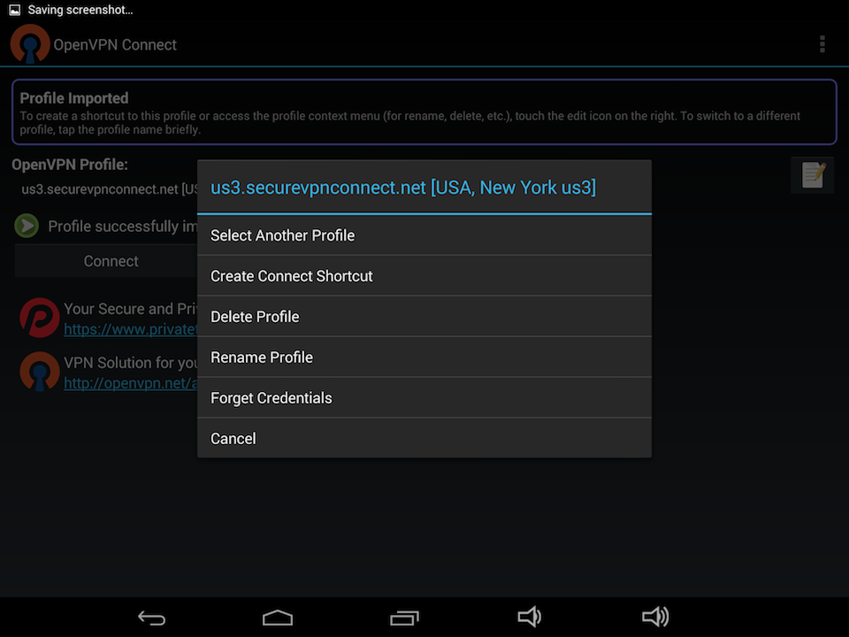 Setting up OpenVPN on Android, step 11