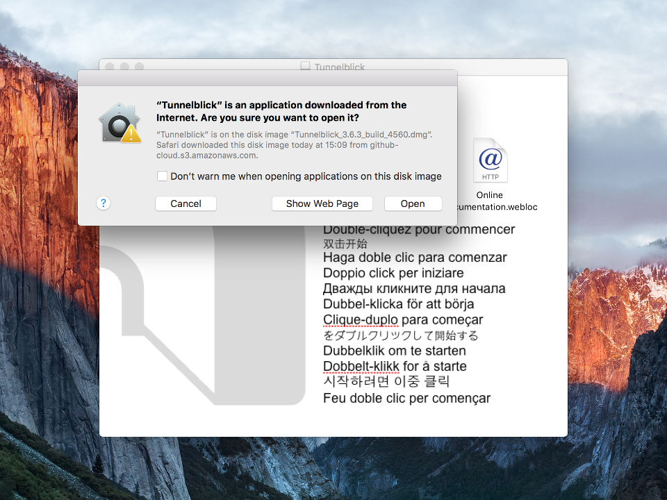 Setting up OpenVPN on Mac OS X, step 3