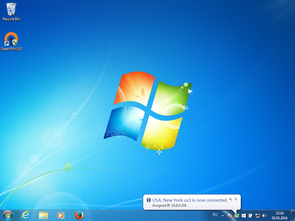 Setting up OpenVPN on Windows 7, step 17