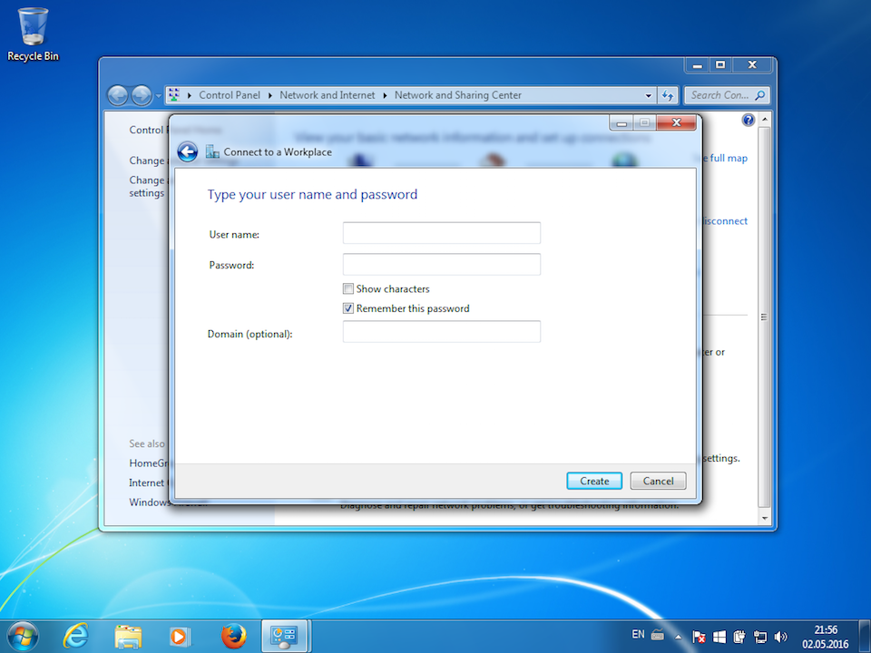 Setting up PPTP VPN on Windows 7, step 6