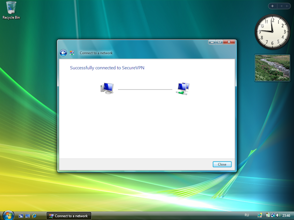 Setting up PPTP VPN on Windows Vista, step 13