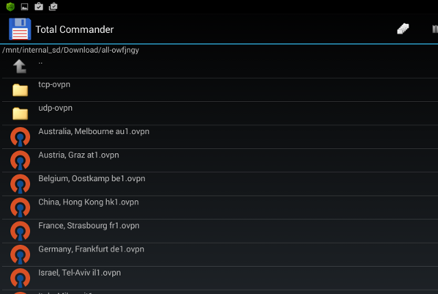 Setting up OpenVPN on Android, step 3