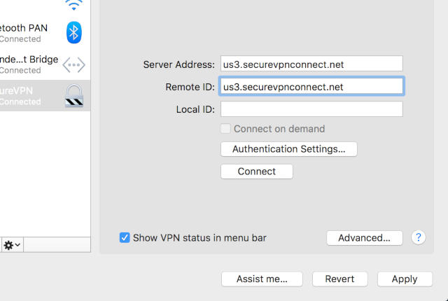 Setting up IKEv2 VPN on Mac OS X, step 9