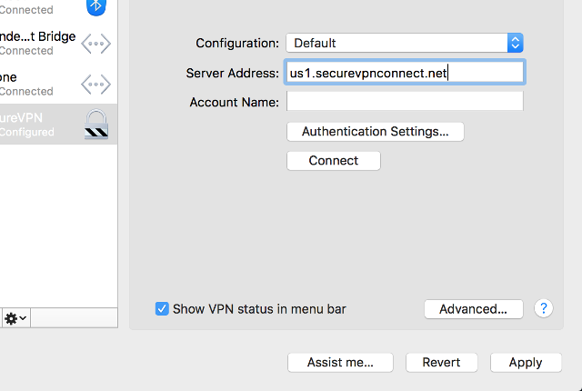 Setting up L2TP VPN on Mac OS X, step 6