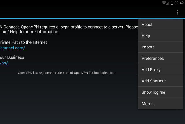 Setting up OpenVPN on Android, step 4