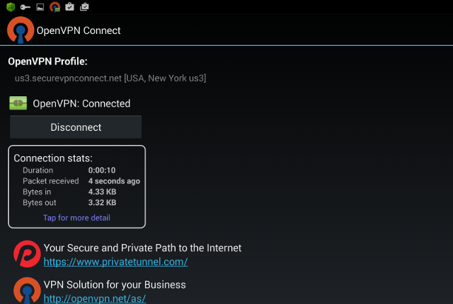 Setting up OpenVPN on Android, step 9