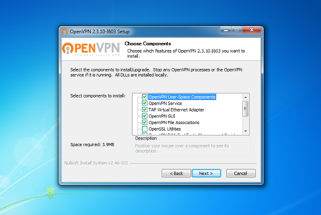 Setting up OpenVPN on Windows 7, step 5