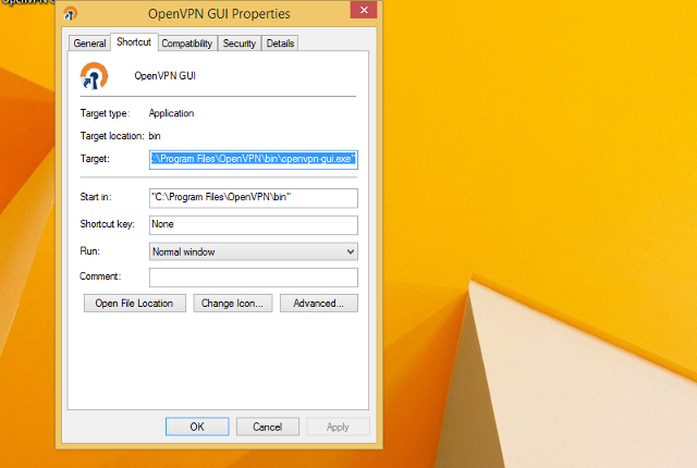 Setting up OpenVPN on Windows 8, step 10