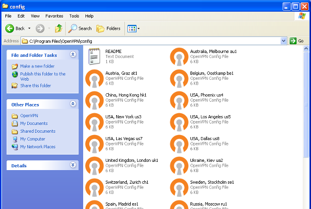 Setting up OpenVPN on Windows XP, step 9