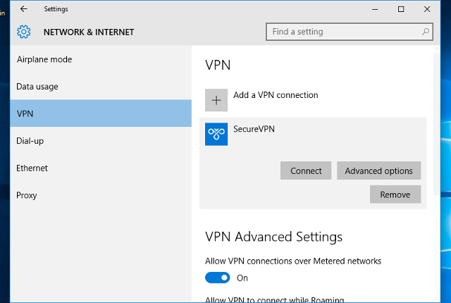 Setting up PPTP VPN on Windows 10, step 11