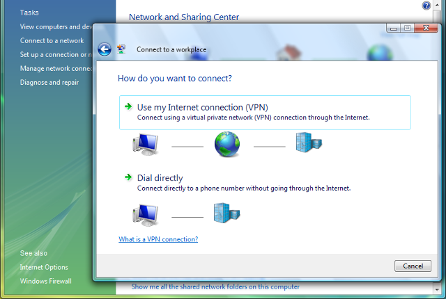 Setting up PPTP VPN on Windows Vista, step 4