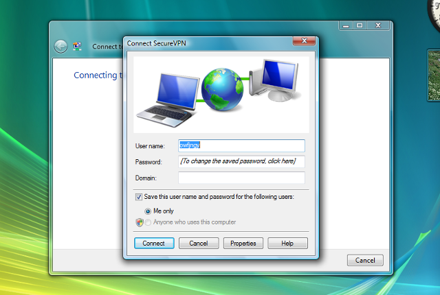 Setting up PPTP VPN on Windows Vista, step 12