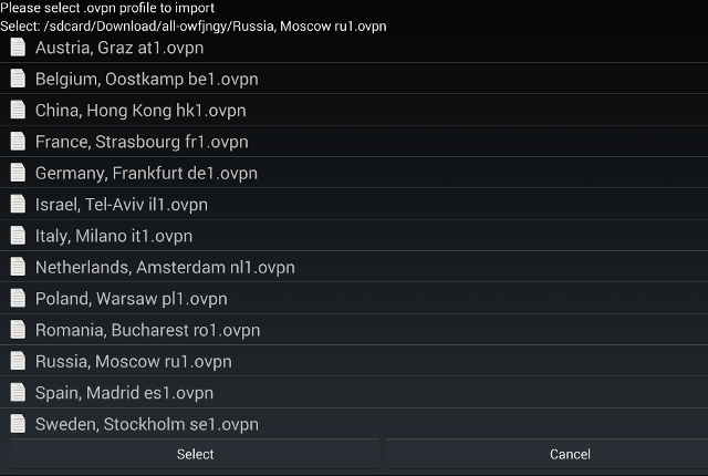 Настройка OpenVPN в Android, шаг 6