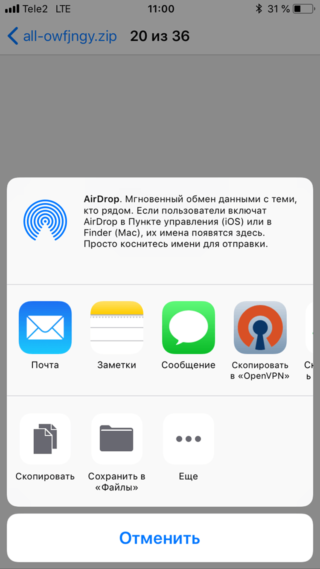 Настройка OpenVPN на iOS, шаг 7